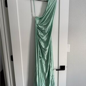 Elegant Mint Green Draped Dress
